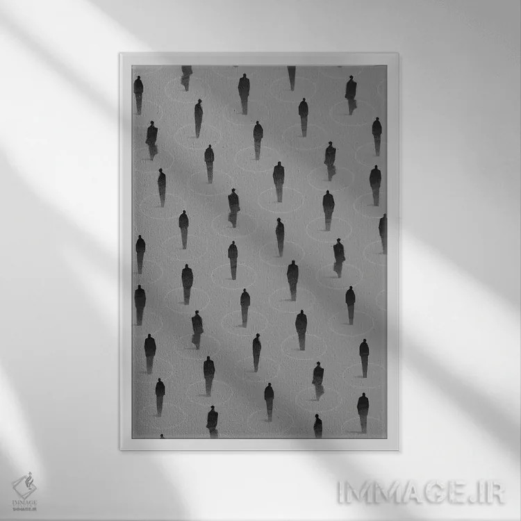 تابلو مدرن فاصله اجتماعی اثر والریا سیمانتوفسکایا - نمای قابدار سفید