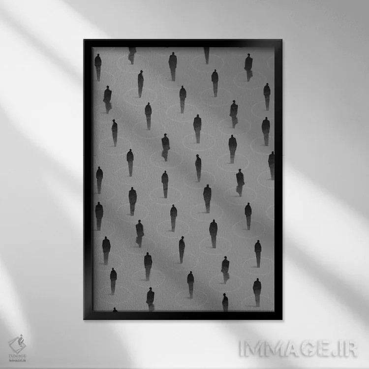 تابلو مدرن فاصله اجتماعی اثر والریا سیمانتوفسکایا - نمای قابدار مشکی