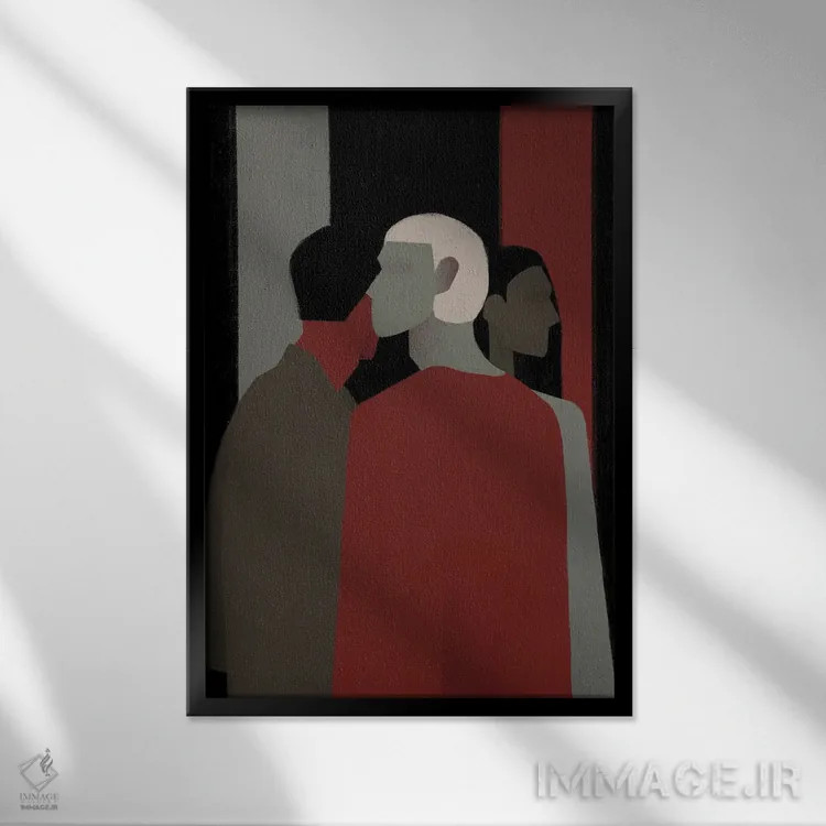 تابلو مدرن سه اثر والریا سیمانتوفسکایا - نمای قابدار مشکی