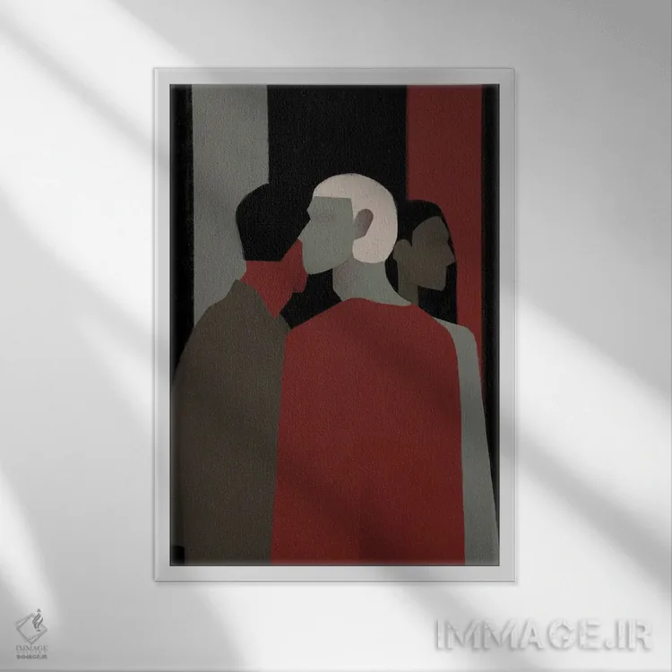 تابلو مدرن سه اثر والریا سیمانتوفسکایا - نمای قابدار سفید