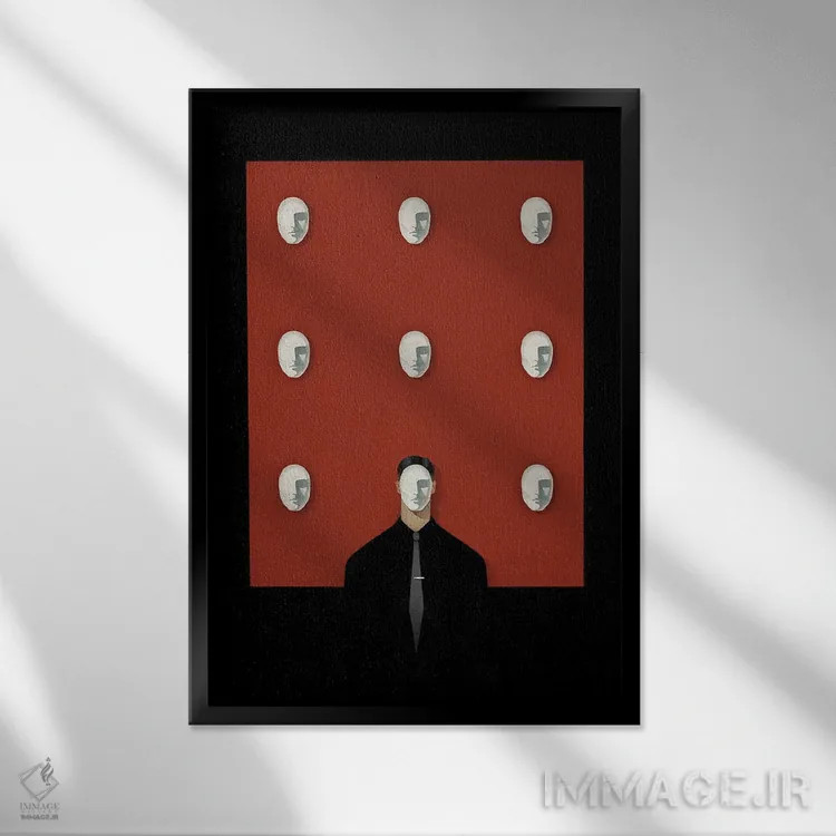 تابلو مدرن تایید اجتماعی تیره اثر والریا سیمانتوفسکایا - نمای قابدار مشکی