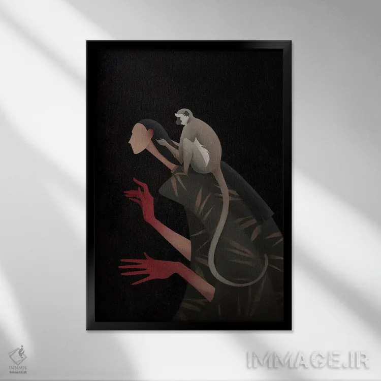تابلو مدرن یگانگی ۳ اثر والریا سیمانتوفسکایا - نمای قابدار مشکی