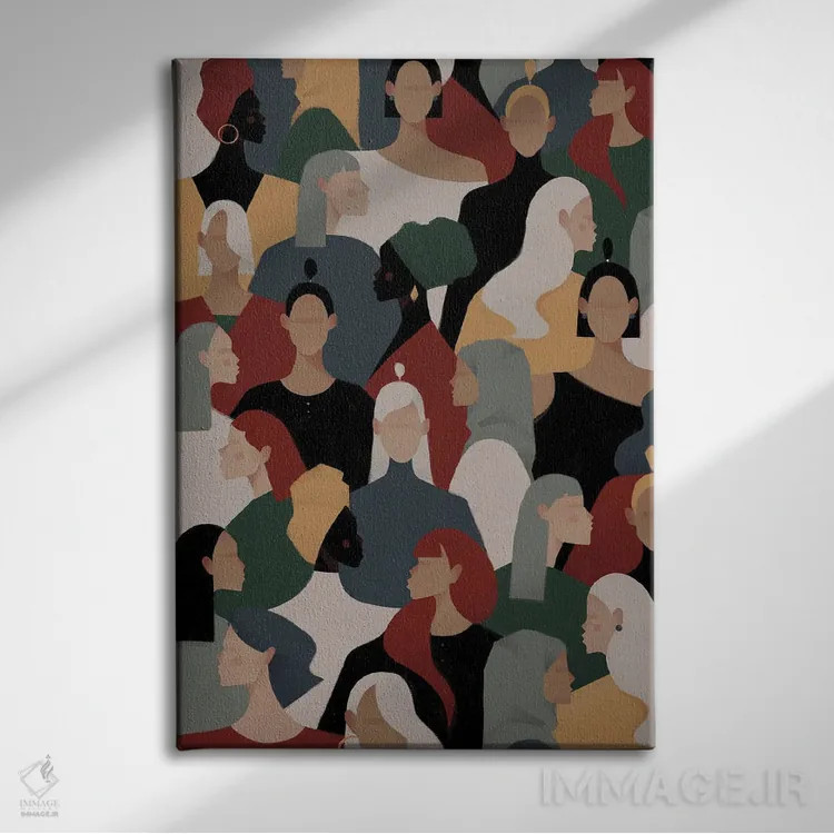تابلو مدرن الگوی زنان ۱ اثر والریا سیمانتوفسکایا - نمای روبهرو روی دیوار