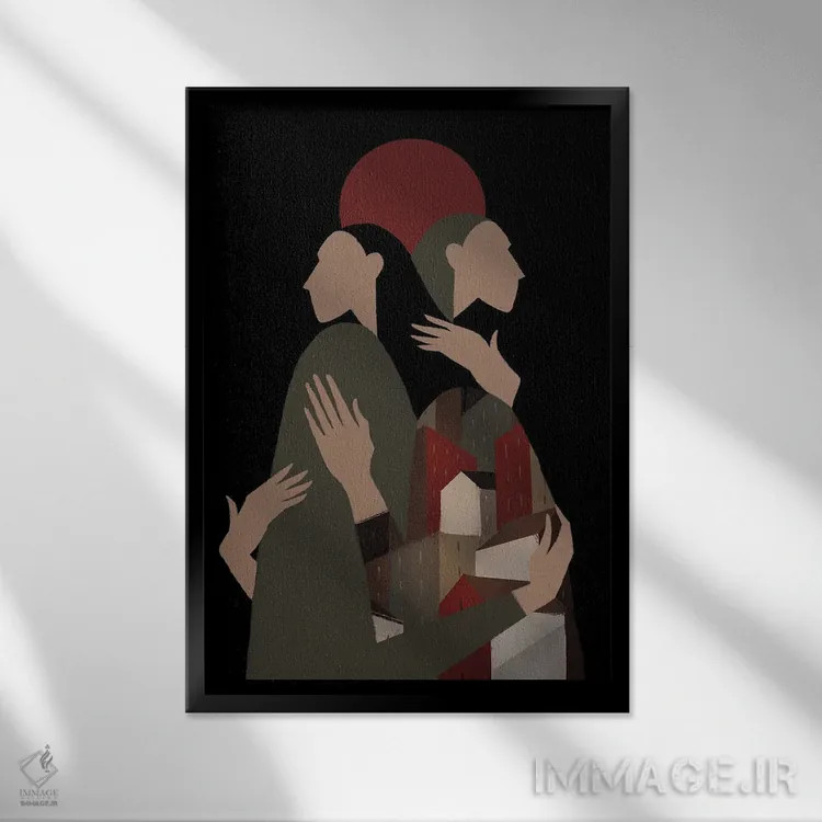 تابلو مدرن یگانگی ۱ اثر والریا سیمانتوفسکایا - نمای قابدار مشکی