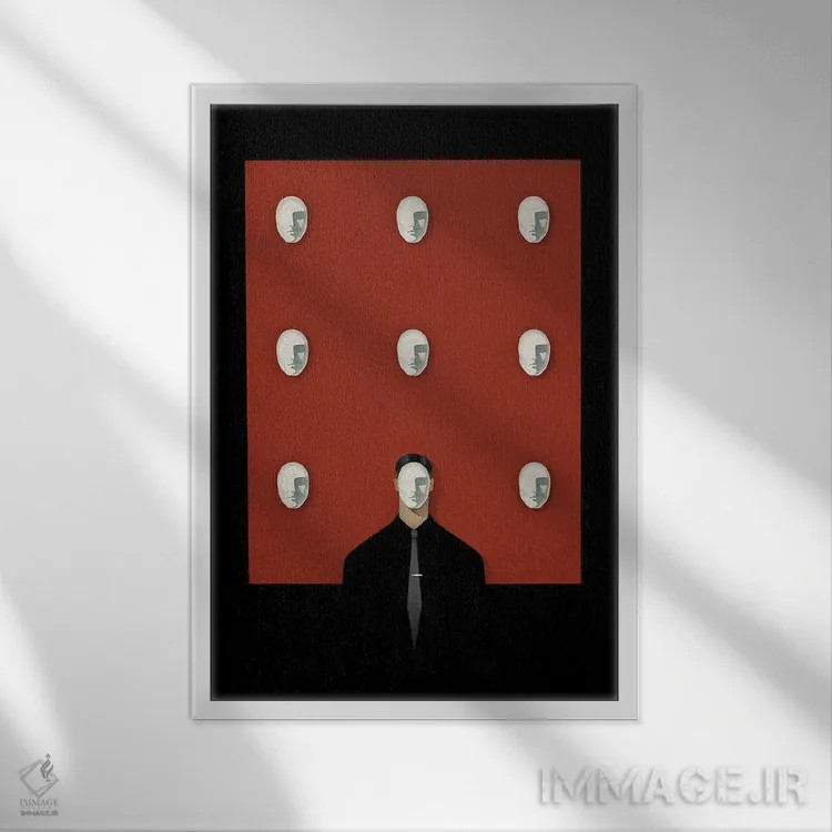 تابلو مدرن تایید اجتماعی تیره اثر والریا سیمانتوفسکایا - نمای قابدار سفید