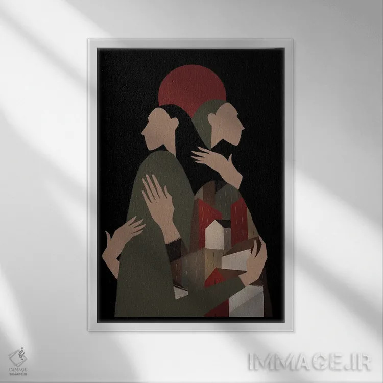 تابلو مدرن یگانگی ۱ اثر والریا سیمانتوفسکایا - نمای قابدار سفید