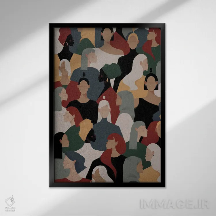 تابلو مدرن الگوی زنان ۱ اثر والریا سیمانتوفسکایا - نمای قابدار مشکی