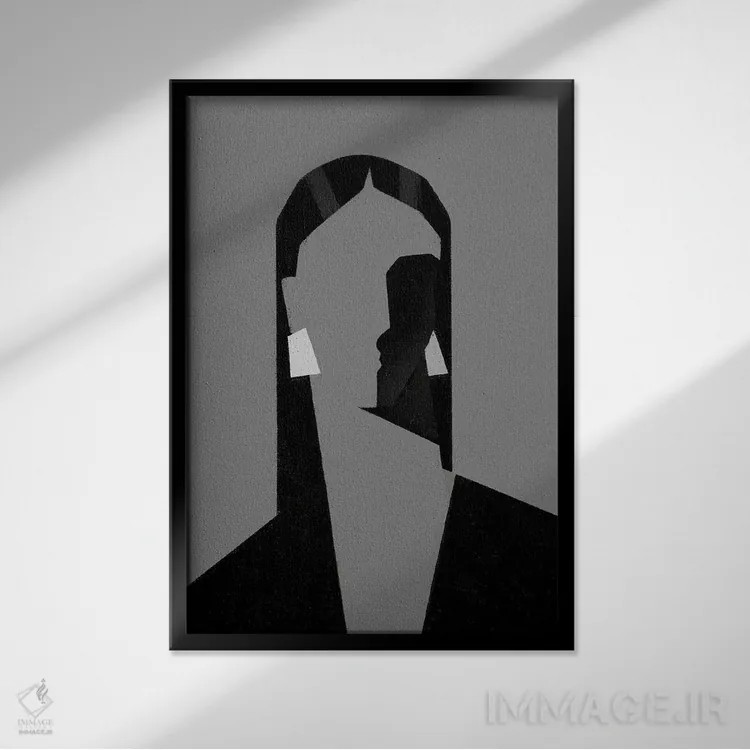 تابلو مدرن زن ۷ اثر والریا سیمانتوفسکایا - نمای قابدار مشکی