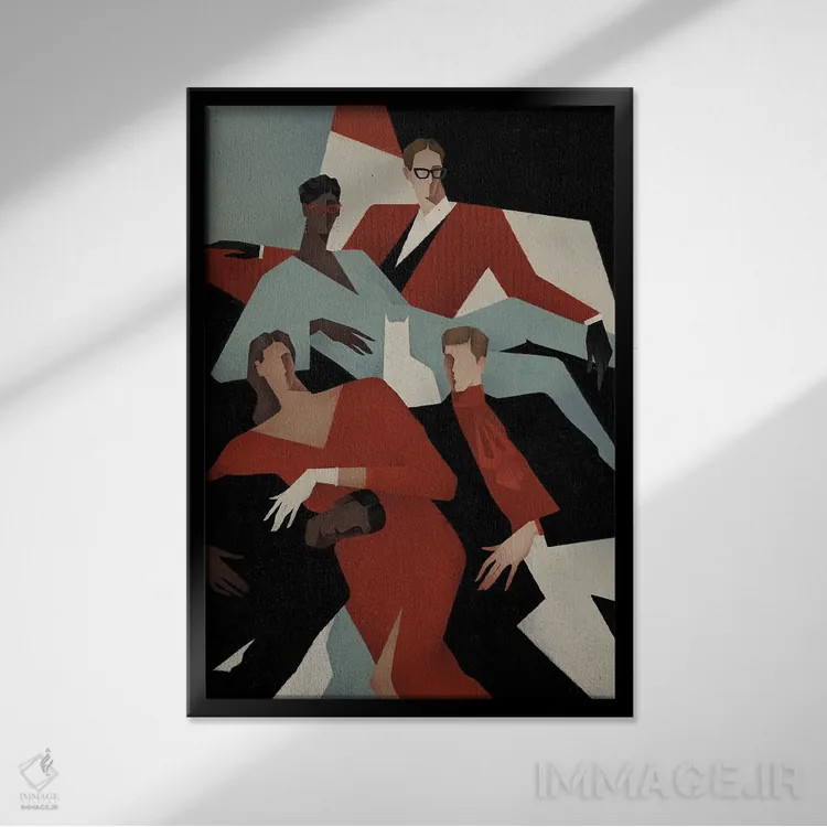 تابلو مدرن ما فقط دوستیم اثر والریا سیمانتوفسکایا - نمای قابدار مشکی