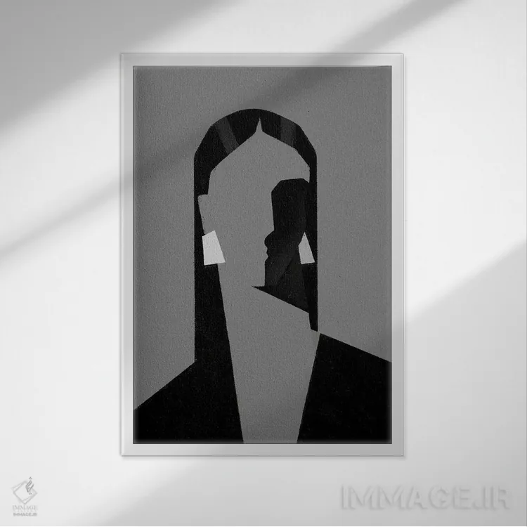 تابلو مدرن زن ۷ اثر والریا سیمانتوفسکایا - نمای قابدار سفید