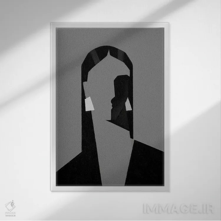 تابلو مدرن زن ۷ اثر والریا سیمانتوفسکایا - نمای قابدار سفید