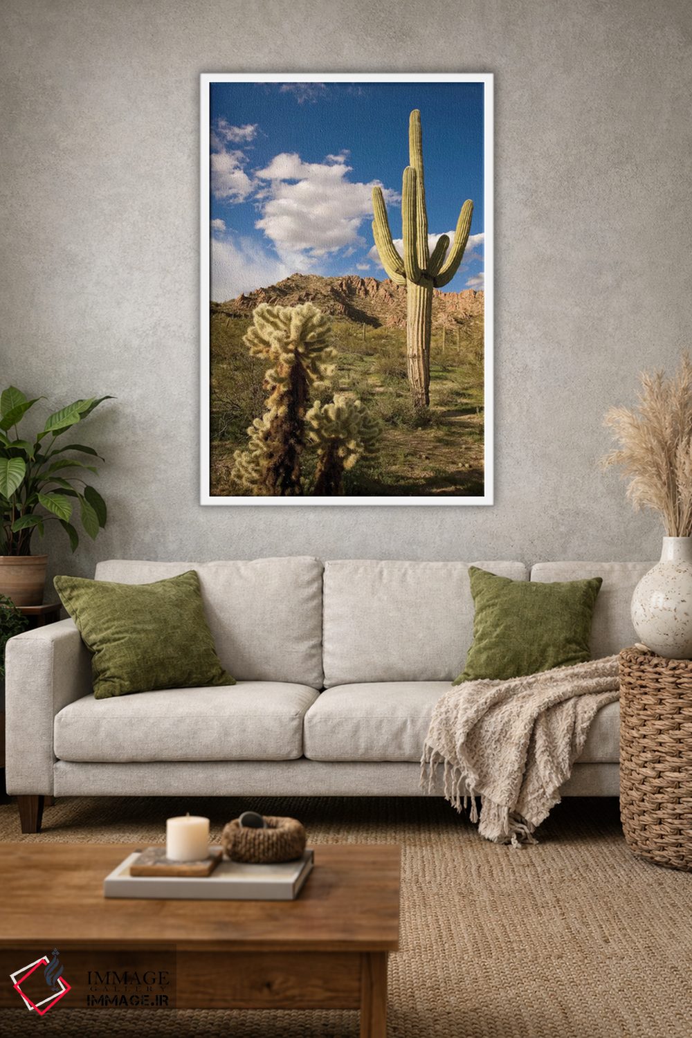 تابلو دکوراتیو Arizona,کاکتوس ساگوارو در بیابان، آریزونا اثر تام وزو - D1W