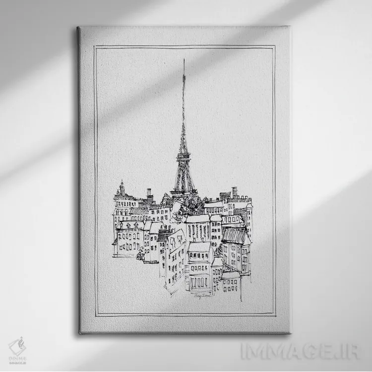 تابلو دکوراتیو برج ایفل اثر ایوری تیلمن - نمای روبهرو روی دیوار