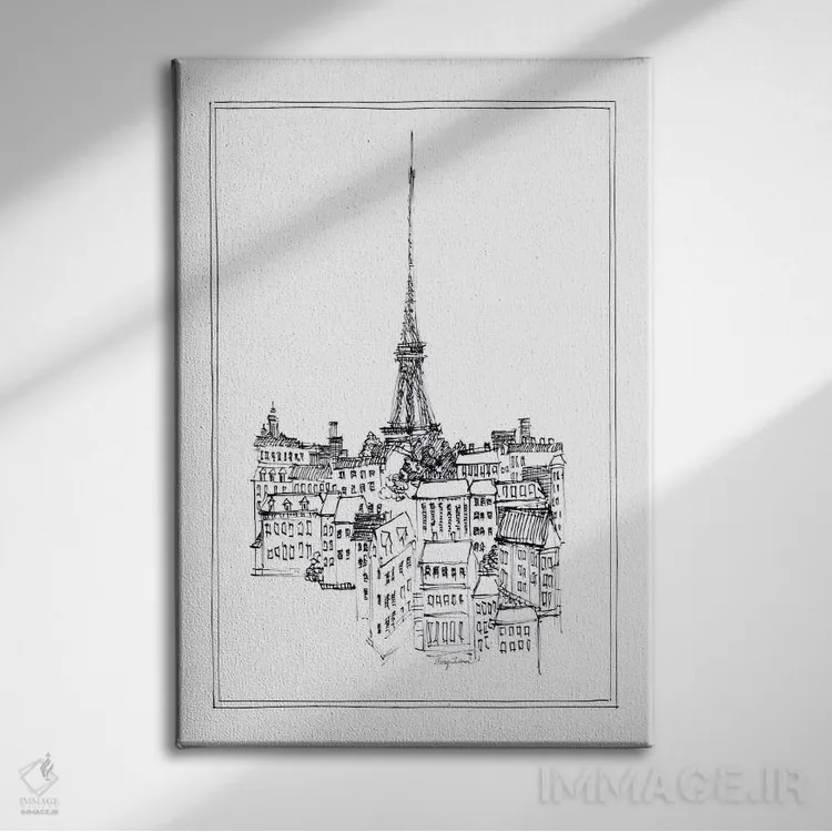 تابلو دکوراتیو برج ایفل اثر ایوری تیلمن - نمای روبهرو روی دیوار