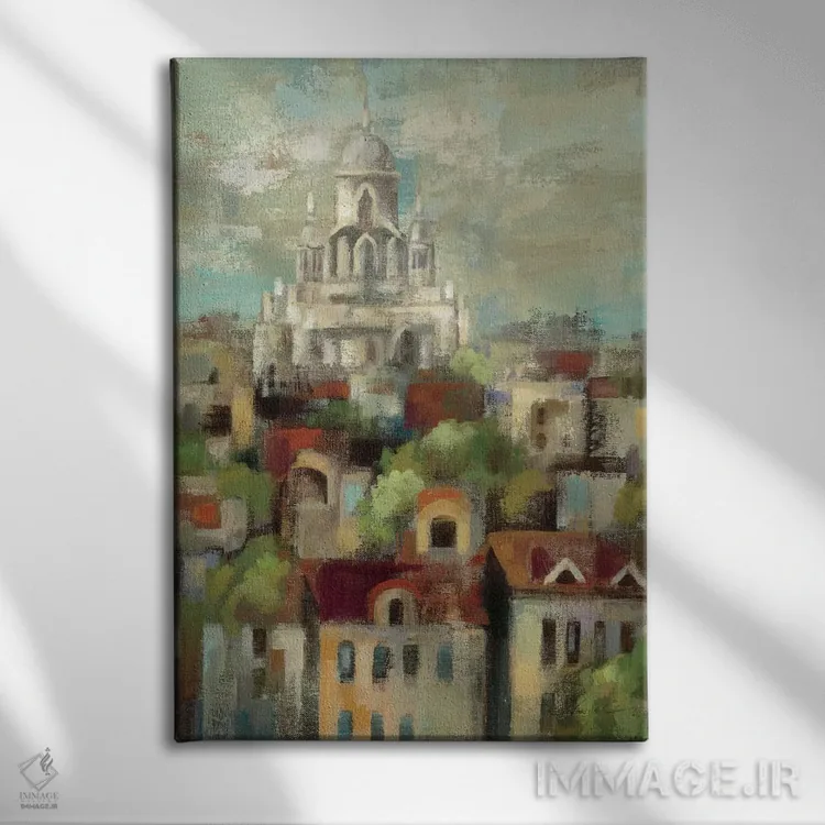 تابلو دکوراتیو بهار در پاریس یک اثر سیلویا واسیلیوا - نمای روبهرو روی دیوار