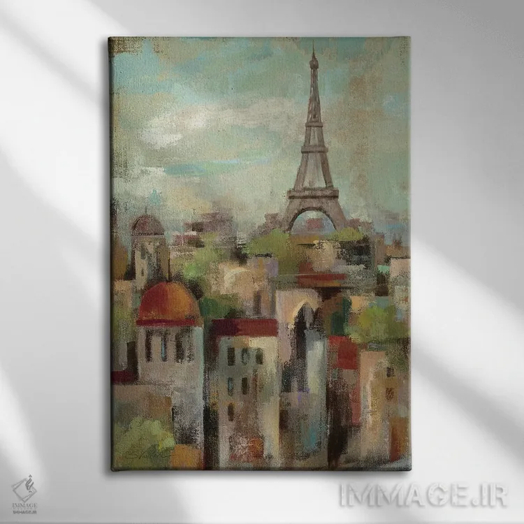تابلو دکوراتیو بهار در پاریس دو اثر سیلویا واسیلیوا - نمای روبهرو روی دیوار