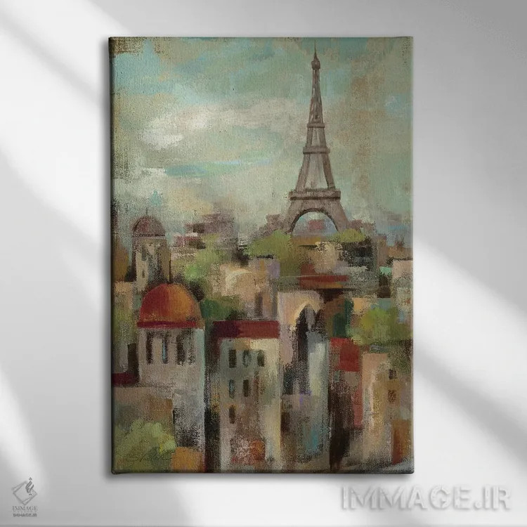 تابلو دکوراتیو بهار در پاریس دو اثر سیلویا واسیلیوا - نمای روبهرو روی دیوار