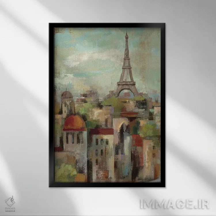 تابلو دکوراتیو بهار در پاریس دو اثر سیلویا واسیلیوا - نمای قابدار مشکی