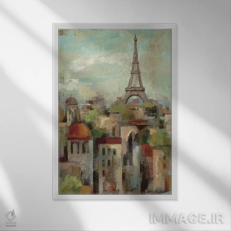 تابلو دکوراتیو بهار در پاریس دو اثر سیلویا واسیلیوا - نمای قابدار سفید