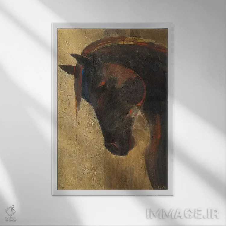تابلو دکوراتیو اسب تروا II اثر آلبنا خریستوا - نمای قابدار سفید