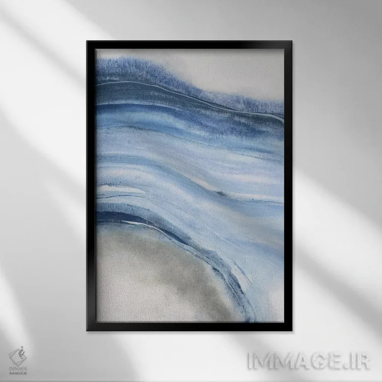 تابلو انتزاعی ژئود آبرنگی IV اثر کریس پاشکه - نمای قابدار مشکی