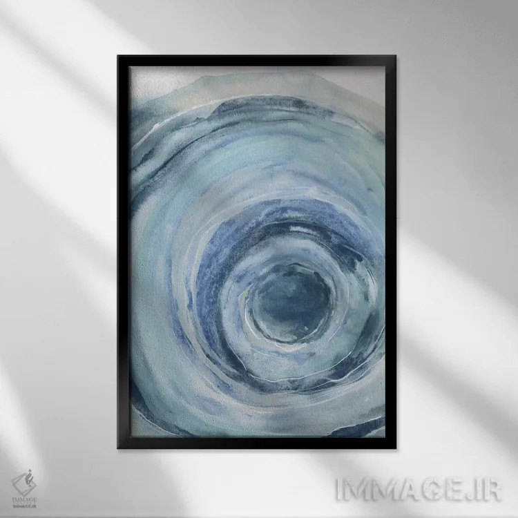 تابلو انتزاعی ژئود آبرنگی IX اثر کریس پاشکه - نمای قابدار مشکی