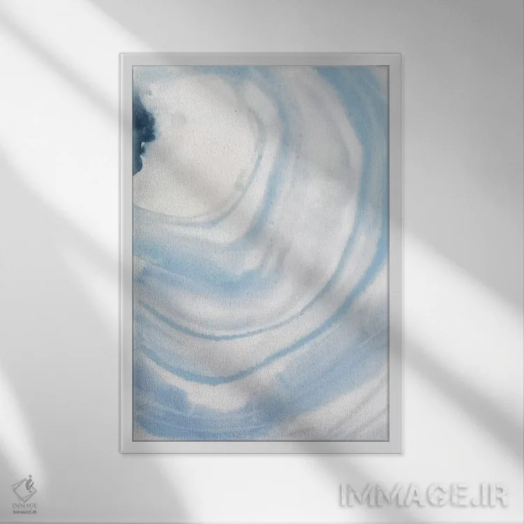 تابلو انتزاعی ژئود آبرنگی X اثر کریس پاشکه - نمای قابدار سفید