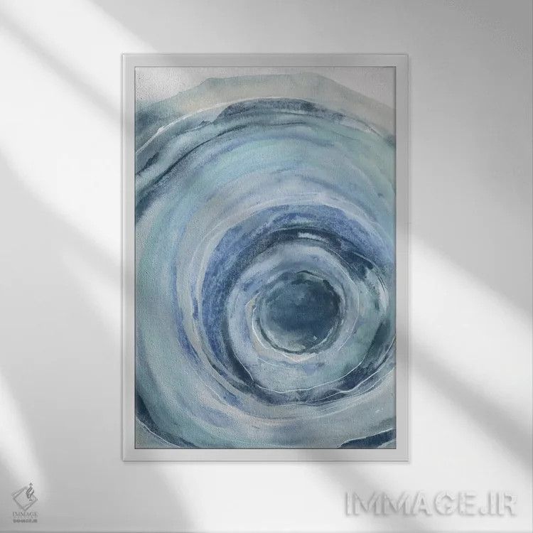 تابلو انتزاعی ژئود آبرنگی IX اثر کریس پاشکه - نمای قابدار سفید