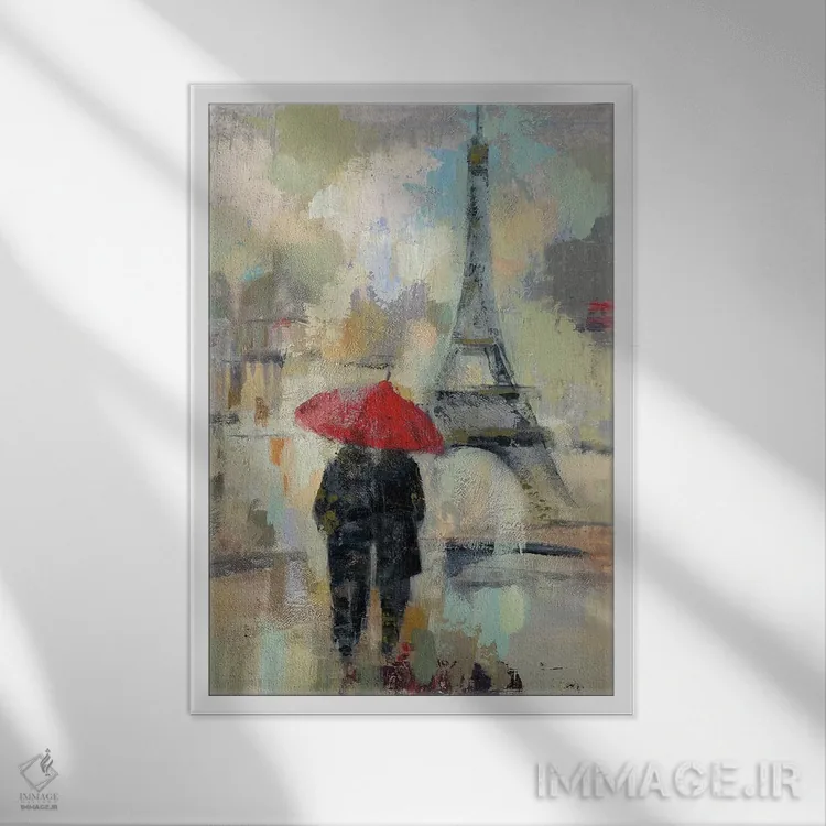 تابلو دکوراتیو باران در شهر II اثر سیلویا واسیلیوا - نمای قابدار سفید