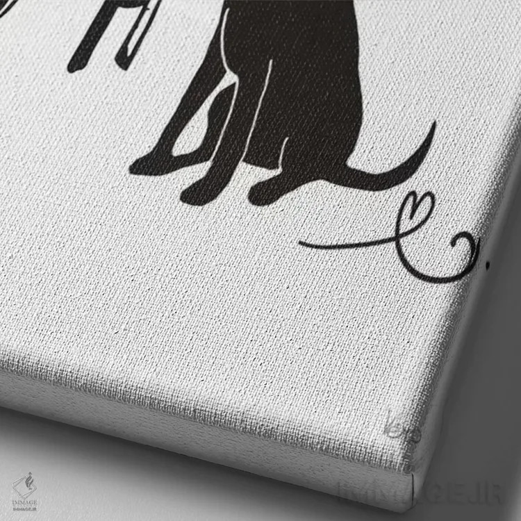 تابلو دکوراتیو عشق حیوان خانگی II اثر ورونیک شارون - نمای نزدیک بافت بوم