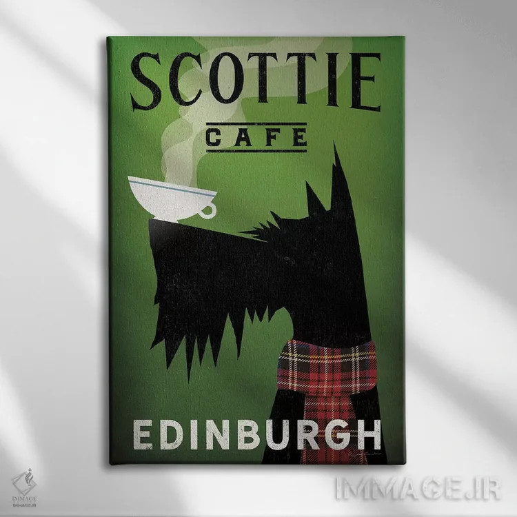 تابلو دکوراتیو کافه اسکاتی اثر رایان فاولر - نمای روبهرو روی دیوار