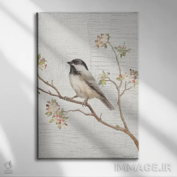 تابلو دکوراتیو Vintage,چرخ ریسک سرسیاه کلاسیک اثر دان هوی نای - نمای روبهرو روی دیوار