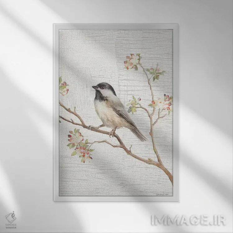 تابلو دکوراتیو Vintage,چرخ ریسک سرسیاه کلاسیک اثر دان هوی نای - نمای قابدار سفید