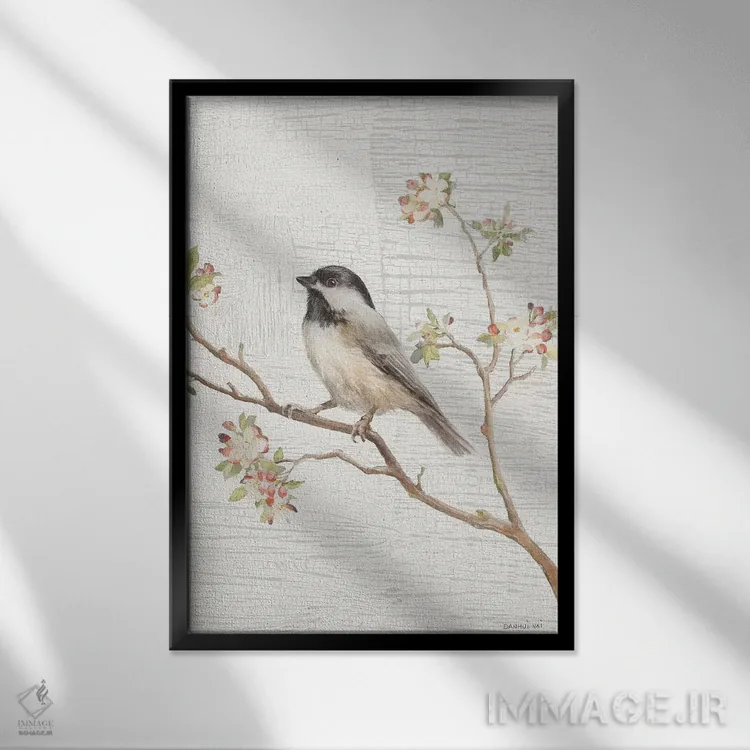 تابلو دکوراتیو Vintage,چرخ ریسک سرسیاه کلاسیک اثر دان هوی نای - نمای قابدار مشکی