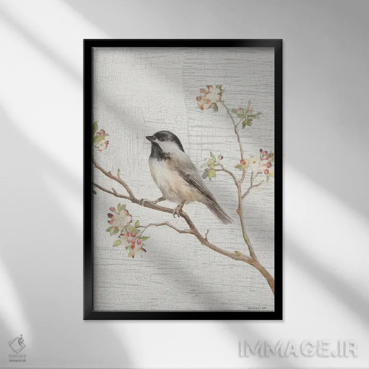 تابلو دکوراتیو Vintage,چرخ ریسک سرسیاه کلاسیک اثر دان هوی نای - نمای قابدار مشکی