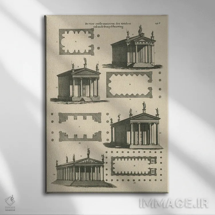 تابلو مینیمال معماری هلندی I اثر پورتفولیوی وایلد اپل - نمای روبهرو روی دیوار