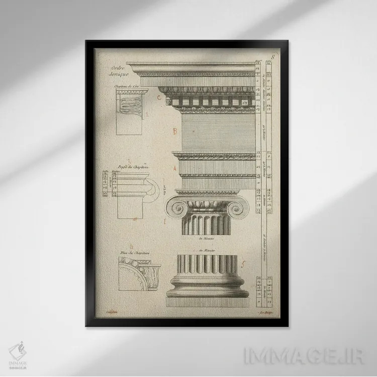 تابلو مینیمال طرح معماری ۲ اثر پورتفولیوی وایلد اپل - نمای قابدار مشکی