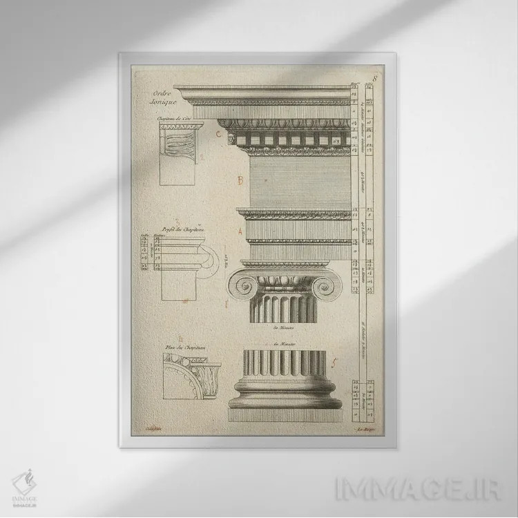 تابلو مینیمال طرح معماری ۲ اثر پورتفولیوی وایلد اپل - نمای قابدار سفید