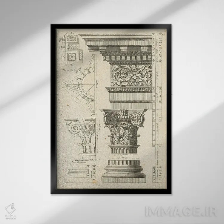 تابلو مینیمال طرح معماری ۱ اثر پورتفولیوی وایلد اپل - نمای قابدار مشکی