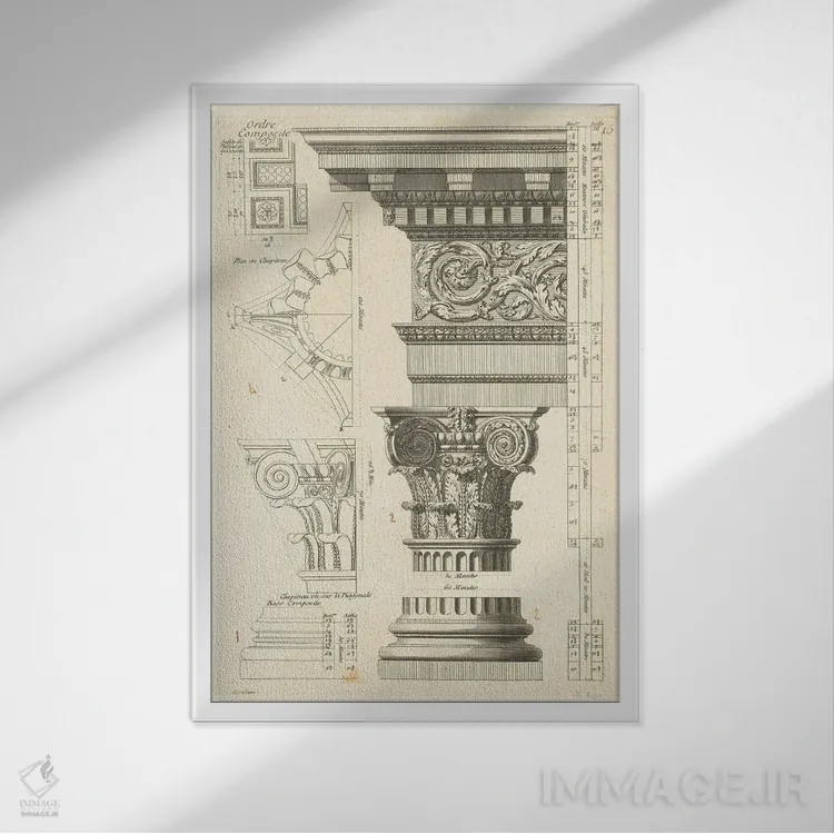 تابلو مینیمال طرح معماری ۱ اثر پورتفولیوی وایلد اپل - نمای قابدار سفید