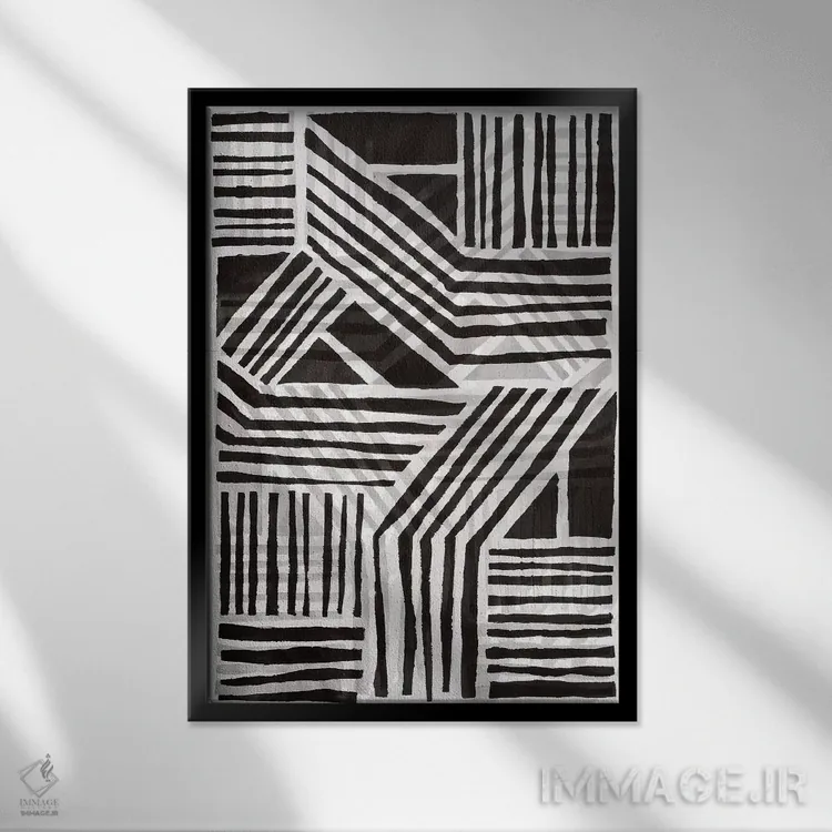 تابلو انتزاعی نوکومیس ۴ اثر رنه استرامل - نمای قابدار مشکی