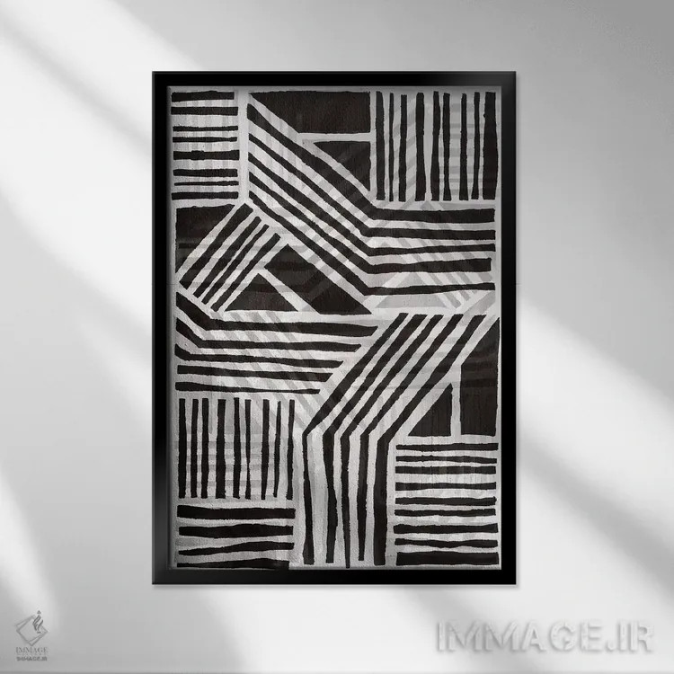 تابلو انتزاعی نوکومیس ۴ اثر رنه استرامل - نمای قابدار مشکی