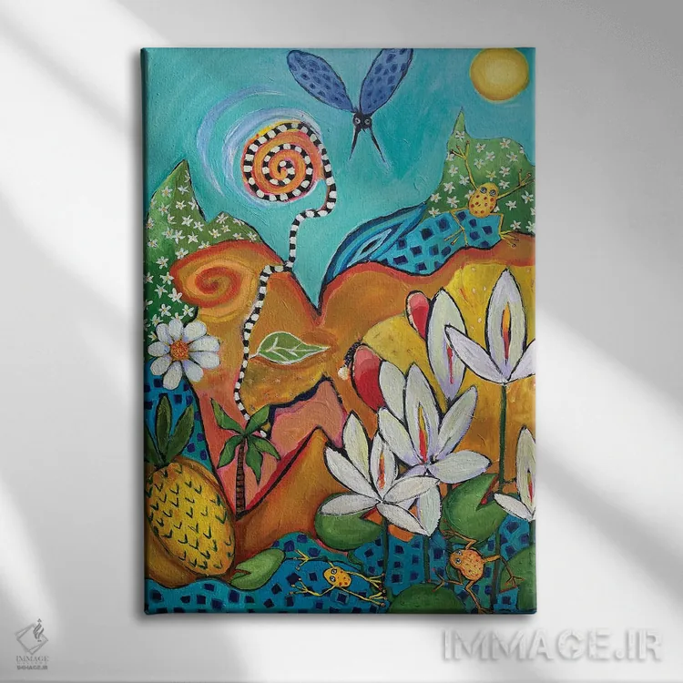 تابلو دکوراتیو برکه ۲ اثر وندی باچه - نمای روبهرو روی دیوار