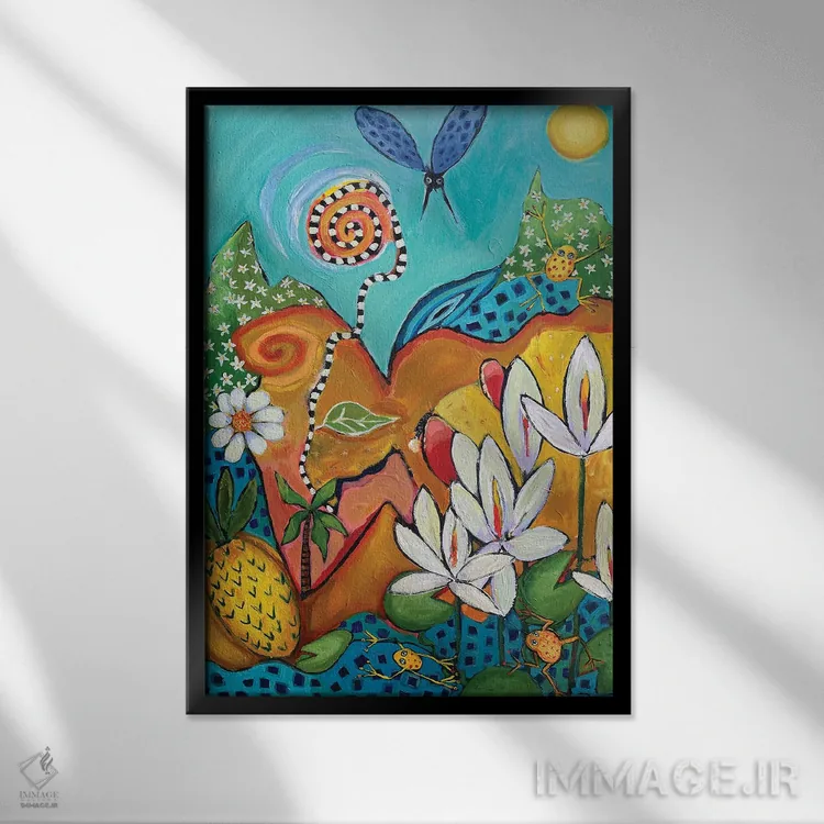 تابلو دکوراتیو برکه ۲ اثر وندی باچه - نمای قابدار مشکی