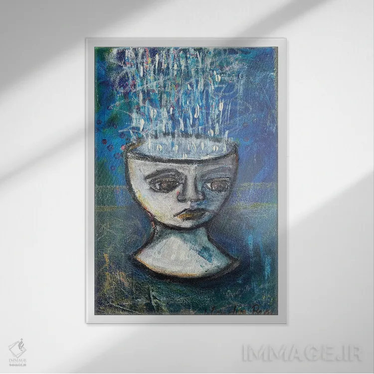 تابلو دکوراتیو بیش فکری اثر وندی باچه - نمای قابدار سفید