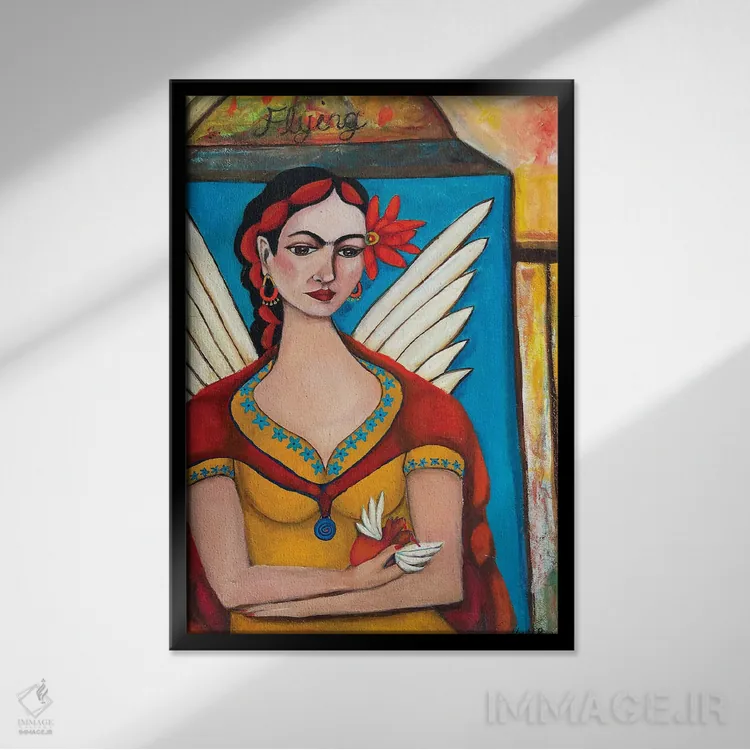 تابلو دکوراتیو فریدا اثر وندی باچه - نمای قابدار مشکی