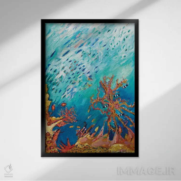 تابلو انتزاعی مرجان اثر وندی باچه - نمای قابدار مشکی