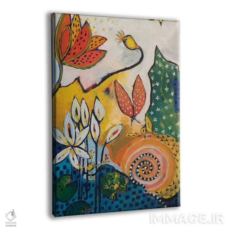 تابلو دکوراتیو برکه گرمسیری ۱ اثر وندی باچه - نمای پرسپکتیو محصول