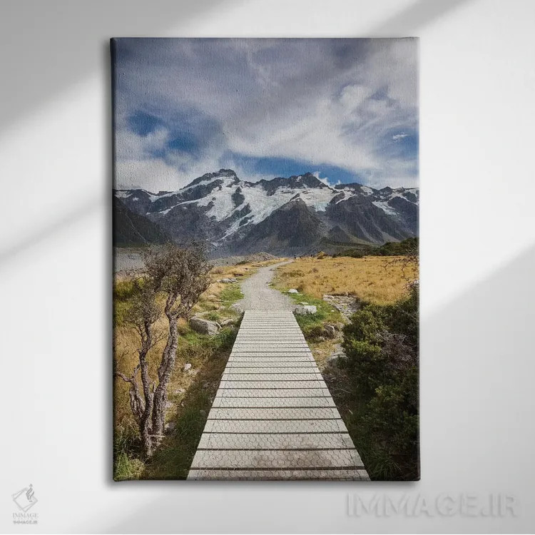 تابلو دکوراتیو South Island, Canterbury, Trail through Aoraki-Mt. Cook N… اثر والتر بیبیکوف - نمای روبهرو روی دیوار