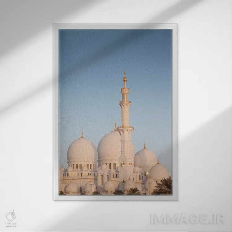 تابلو دکوراتیو Abu Dhabi. Sheikh Zayed bin Sultan Mosque I,امارات، ابوظب… اثر والتر بیبیکوف - نمای قابدار سفید